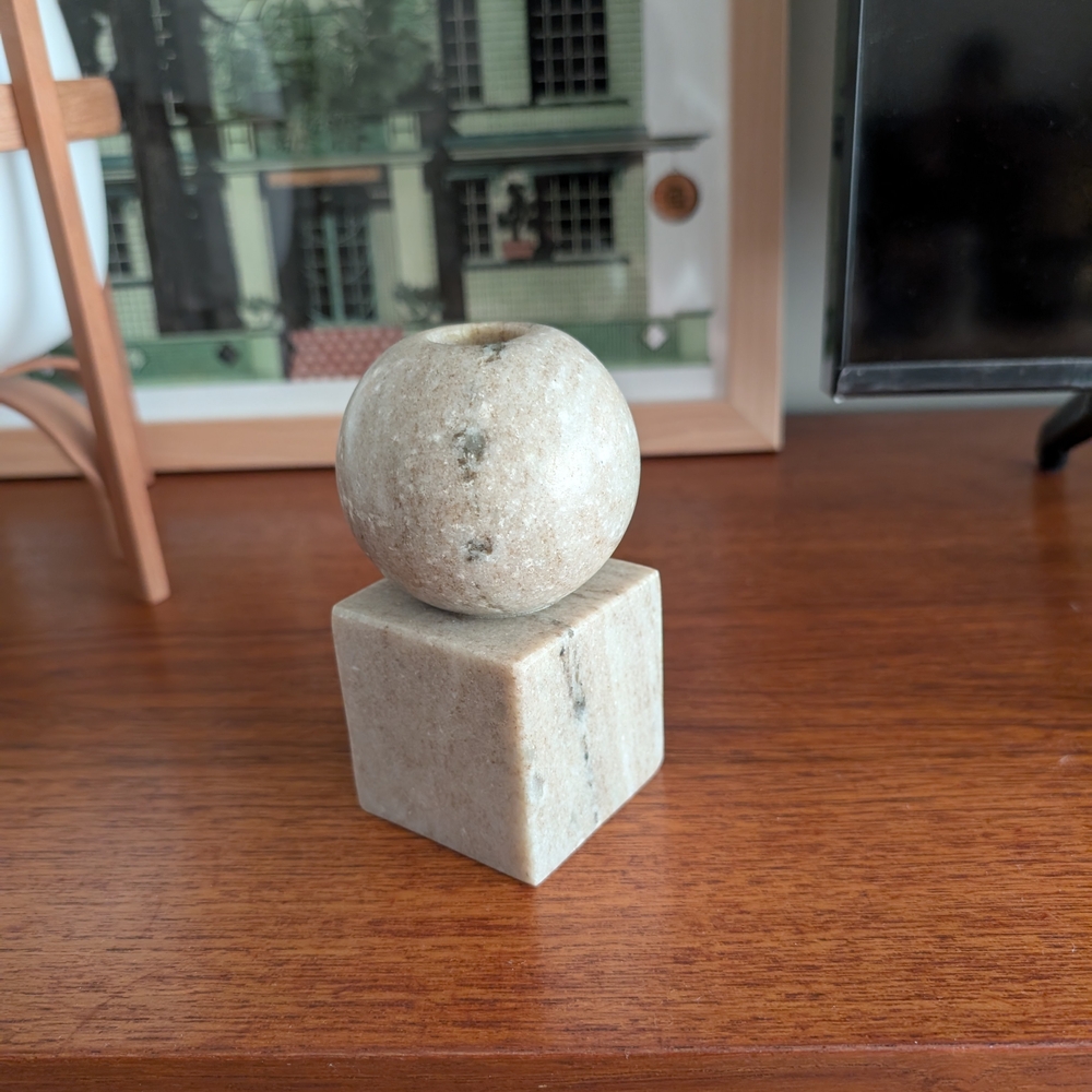 H&M Stone Candle Holder - Cream